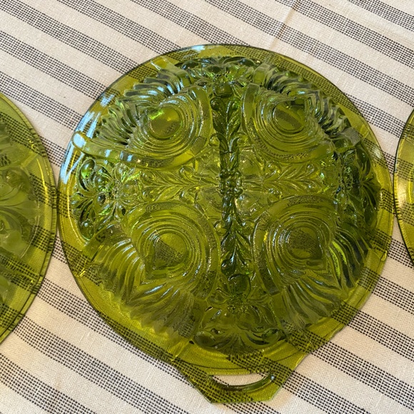 INDIANA GLASS Killarney Avocado Green Divided Dishes - Picture 5 of 9